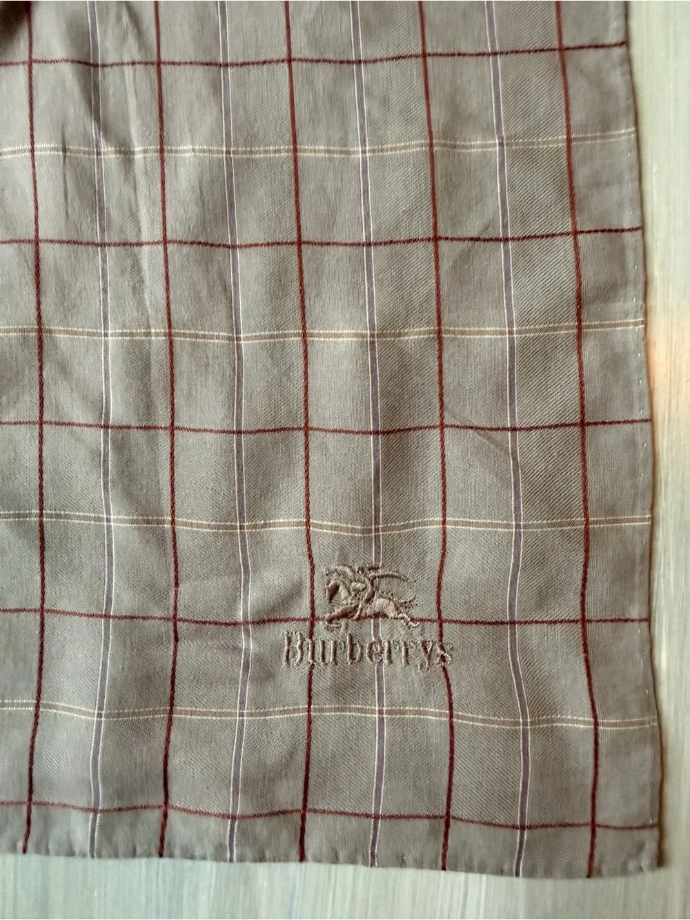 Burberry’s Vintage Plaid Lightweight Square Scarf Bandana Hair Bow Bag Accessory